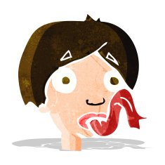 cartoon head sticking out tongue N3