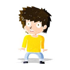 cartoon frightened boy N4