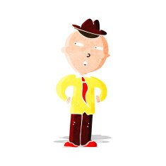 cartoon man wearing hat N34