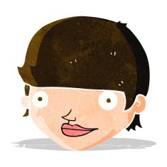 cartoon happy female face N41