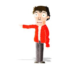 cartoon terrified man pointing N3