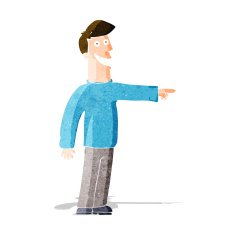 cartoon pointing man N43