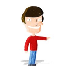 cartoon happy man pointing N17