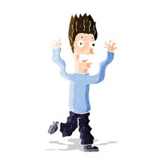 cartoon terrified man N94
