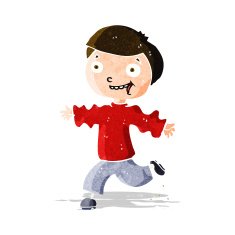 cartoon excited boy N41