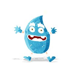 cartoon funny water drop creature