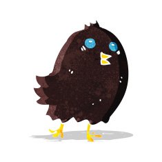 cartoon spooky black bird