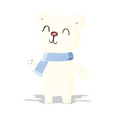 cartoon cute polar bear cub N5
