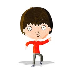 cartoon impressed boy pointing N3