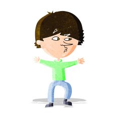 cartoon suspicious man N13