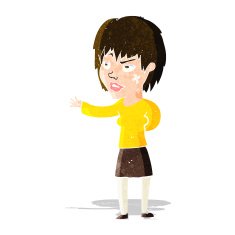 cartoon woman with sticking plaster on face N3