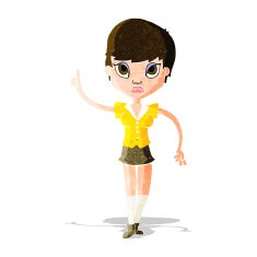 cartoon pretty woman with idea N17