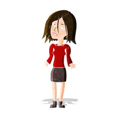 cartoon woman shrugging shoulders N111