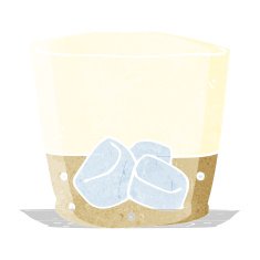 cartoon whiskey in glass