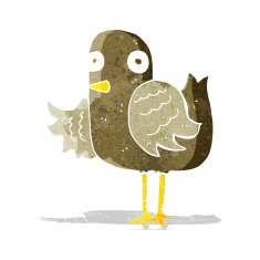 cartoon bird waving wing N3