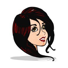 cartoon pretty female face N22