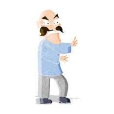 cartoon angry old man N42