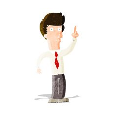 cartoon friendly man with idea N3
