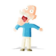 cartoon terrified old man N4