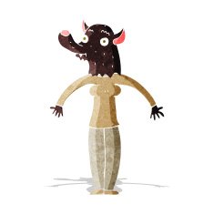 cartoon friendly werewolf woman N2