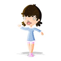 Cartoon Woman Waving N72