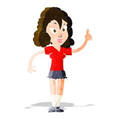 cartoon pretty woman with idea N18