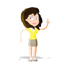 cartoon pretty woman with idea N19
