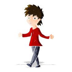 cartoon woman shrugging shoulders N117