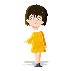 cartoon shocked woman N31