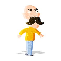 cartoon angry old man N43