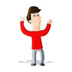 cartoon nervous man N49