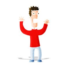cartoon terrified man N96