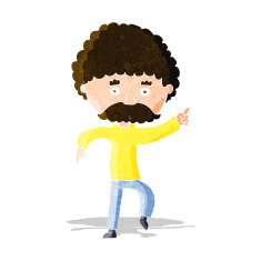 cartoon seventies style man disco dancing N3