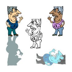 Elderly people caricature