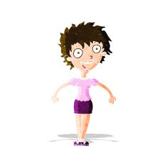 cartoon excited woman N36