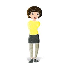 cartoon shy woman N13