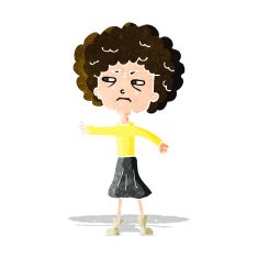 cartoon annoyed old woman N5