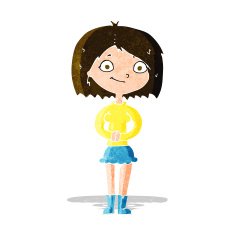 cartoon happy woman N74