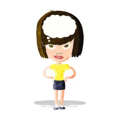 cartoon woman thinking N17