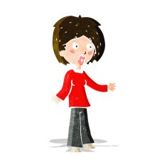 cartoon surprised woman N65