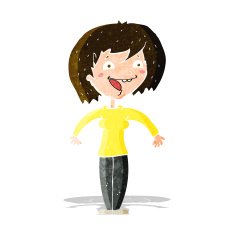 cartoon excited woman N38