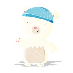 cartoon polar bear wearing hat