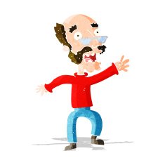 cartoon frightened old man N9