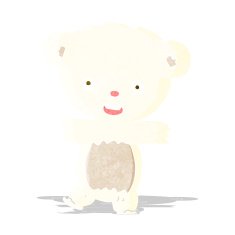 cartoon teddy polar bear cub