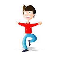 cartoon excited boy N42