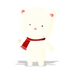 cartoon waving polar bear N7