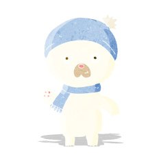 cartoon waving polar bear N8