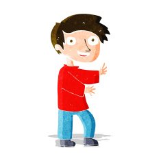 cartoon excited boy N43