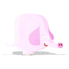cartoon pink elephant N22