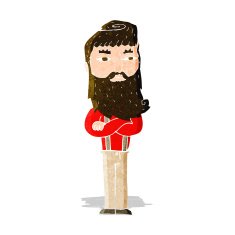 cartoon serious man with beard N5
